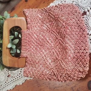 MCM Jute Crochet Purse